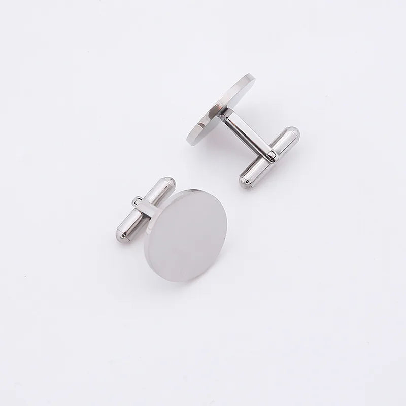 European American Man's Steel Cufflinks Titanium Studs
