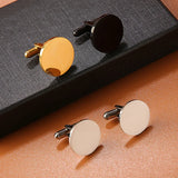 European American Man's Steel Cufflinks Titanium Studs