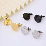 European American Man's Steel Cufflinks Titanium Studs