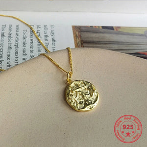 European American Silver 925 Round Coins Pendant Necklace Jewelry