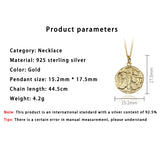 European American Silver 925 Round Coins Pendant Necklace Jewelry