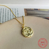 European American Silver 925 Round Coins Pendant Necklace Jewelry