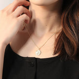 European American Silver 925 Round Coins Pendant Necklace Jewelry