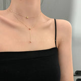 European American Style Double Beanie Necklace Female