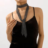 European American Style Novel Collar Tie Exaggerated Rhinestones Necklace