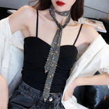 European American Style Novel Collar Tie Exaggerated Rhinestones Necklace
