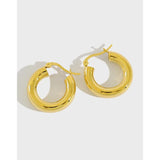 S925 Sterling Silver Metal Ring Earrings