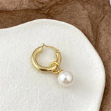 Eur-American Vintage Pearl Drop Earrings 18K Plated Ins Niche Women Jewelry