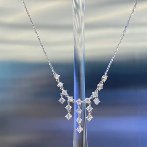 Waterfall Zircon Pendant Necklace with Tassel for Women