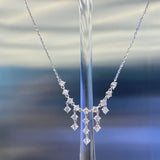 Waterfall Zircon Pendant Necklace with Tassel for Women