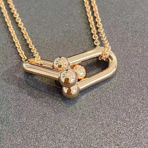 925 Silver U-Shaped Horseshoe Necklace for Women