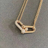 925 Silver U-Shaped Horseshoe Necklace for Women