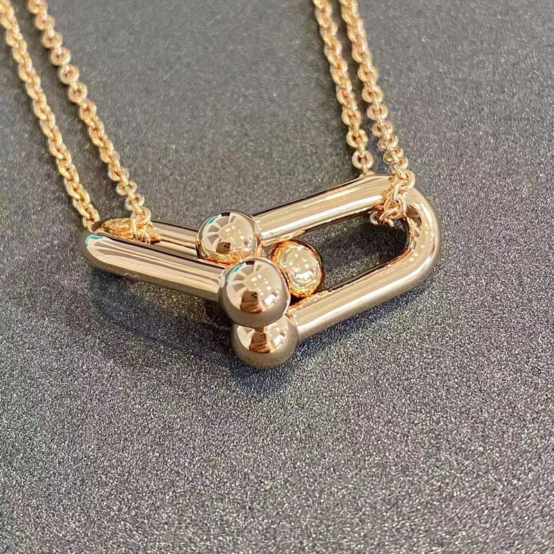 925 Silver U-Shaped Horseshoe Necklace for Women