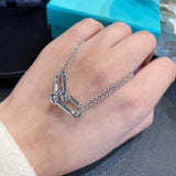 925 Silver U-Shaped Horseshoe Necklace for Women