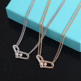 925 Silver U-Shaped Horseshoe Necklace for Women