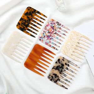 Acetic Acid Sheet Hair Comb Antistatic Leopard Print Wide Tooth Comb