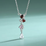European American Bride Set S925 Silver Necklace Earrings Set