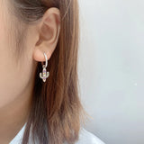 Colored Diamond Cactus Earrings Colorful Zirconia 925 Sterling Silver