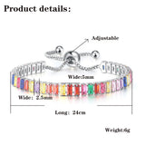Colorful Zircon Bracelet Women's Crystal Adjustable Bracelet