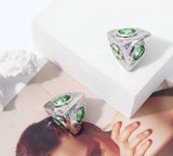 European American 3D Square Ear Clip