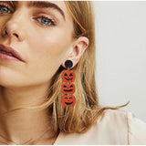 Acrylic Halloween Leopard Pumpkin Candy Earrings
