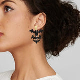 Acrylic Halloween Leopard Pumpkin Candy Earrings
