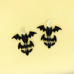 Acrylic Halloween Leopard Pumpkin Candy Earrings