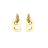 Exaggerated Metal B Letter Pendant Earrings for Girls