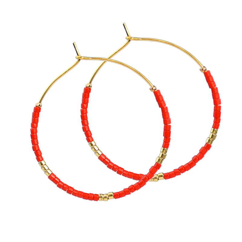 Colorful Rice Beads Earrings Exaggerated Large Earrings For Women