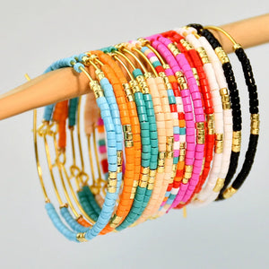 Colorful Rice Beads Earrings Exaggerated Large Earrings For Women