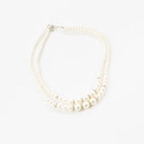 Classic Bride Pearl Crystal Party Double Pearl Necklace Set