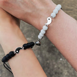 Crystal Frosted Stone Bracelet Couple Fancy Jewelry