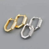 CZ Zircon Silver 925 18k Hoop Earrings For Women