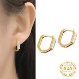 CZ Zircon Silver 925 18k Hoop Earrings For Women