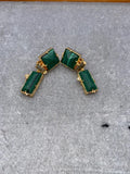 Exaggerated Malachite Earrings Ear Clips Jewelry for Woman
