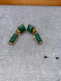Exaggerated Malachite Earrings Ear Clips Jewelry for Woman