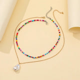 Bohemian Style Colorful Rice Bead Necklace