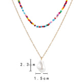 Bohemian Style Colorful Rice Bead Necklace