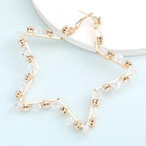 Fashion Five-Pointed Star Alloy Rhinestone Earrings