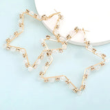 Fashion Five-Pointed Star Alloy Rhinestone Earrings