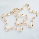 Fashion Five-Pointed Star Alloy Rhinestone Earrings