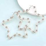 Fashion Five-Pointed Star Alloy Rhinestone Earrings