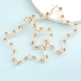 Fashion Five-Pointed Star Alloy Rhinestone Earrings