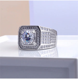 Men's Zircon Micro Inlaid Ring