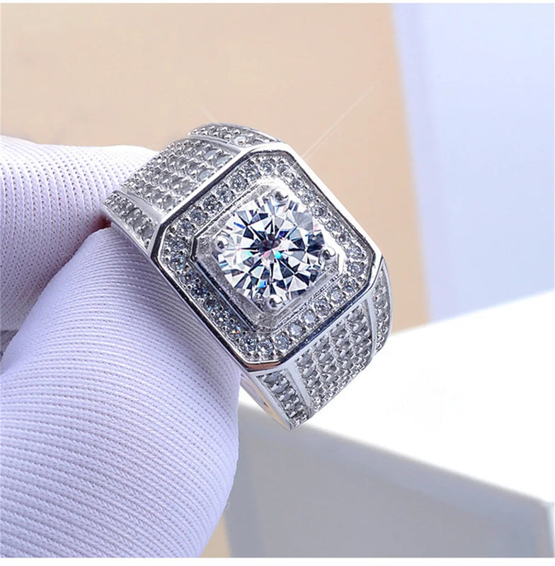 Men's Zircon Micro Inlaid Ring