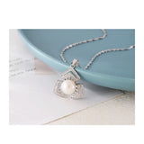 S925 Silver Necklace with Pearl Pendant