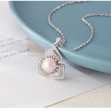 S925 Silver Necklace with Pearl Pendant