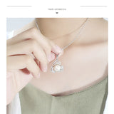 S925 Silver Necklace with Pearl Pendant