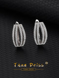 Vintage Sterling Silver Micro-set Zirconia Clip-On Earrings