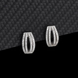 Vintage Sterling Silver Micro-set Zirconia Clip-On Earrings